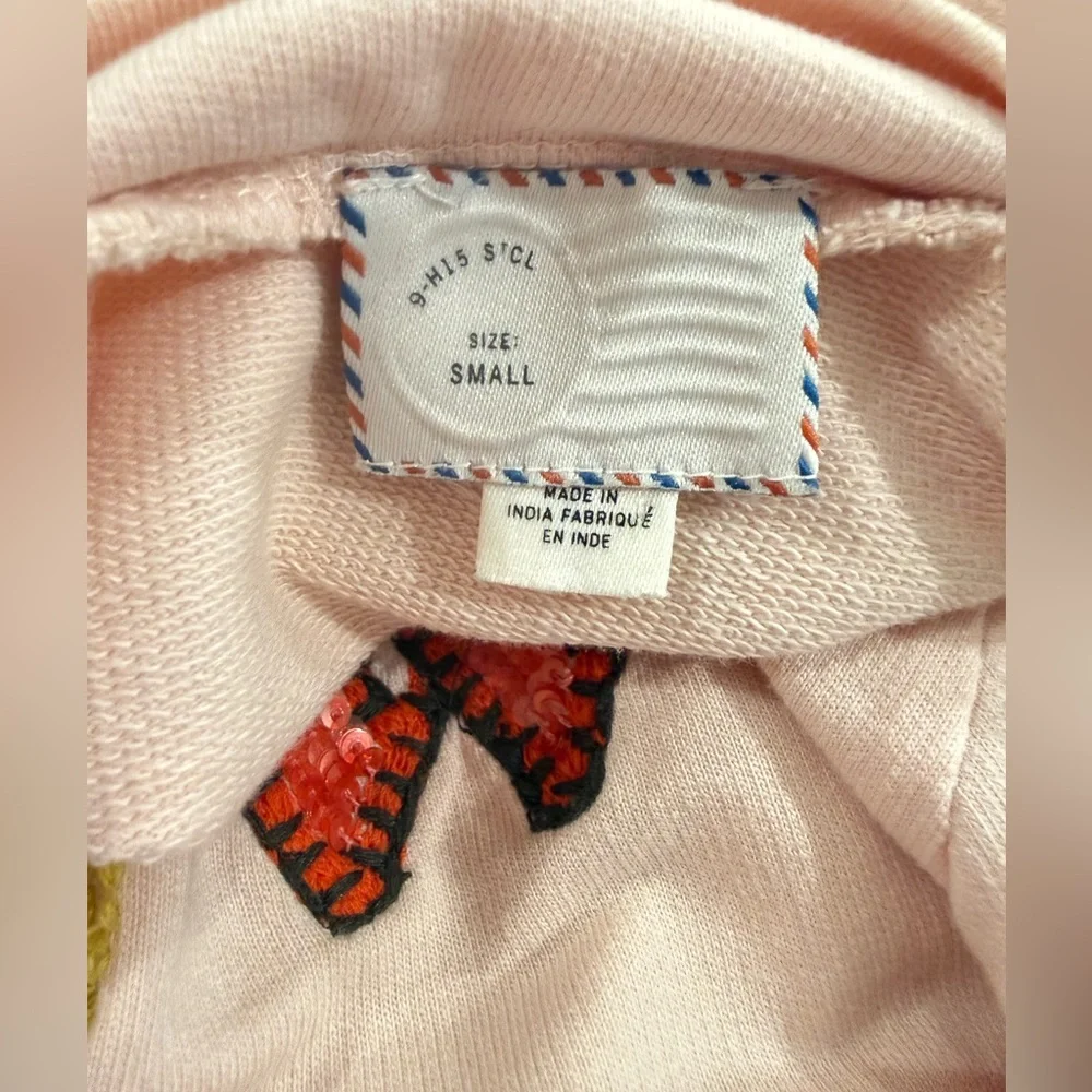 Rare Anthropologie mock neck Tomorrow Sweatshirt Embroidered Size: Small - Picture 4 of 7